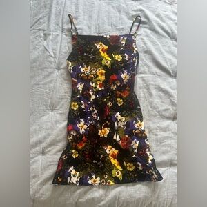 Urban Outfitters XS Dress Black Floral Velvet Mini Dress Spaghetti Straps NWOT